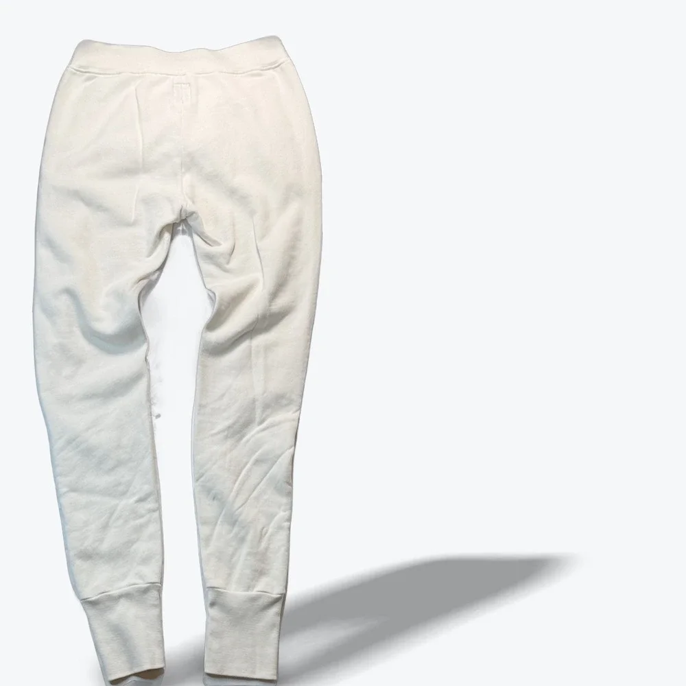 NSF Clothing Joggers Distressed Lace Up Women Cream Cotton Sweatpants Size S USA